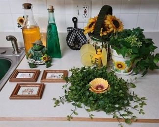 Assorted sunflower decor