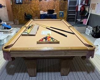 pool table with accesories