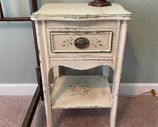 (F10) $45. Shabby Chic Nightstand. Measures 14" x 16" x  28" tall. 