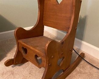 (F13) $30. Child's wooden rocking chair. 