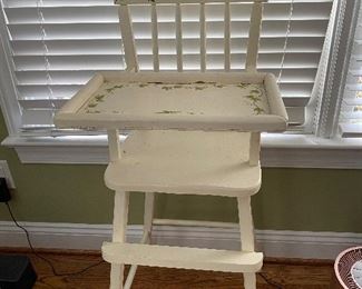 $20 standard size highchair for display or dolls. 