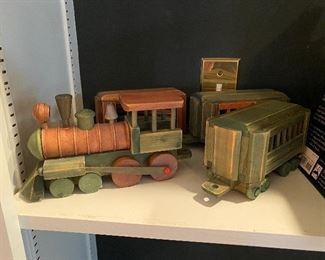 $30. Vintage Wooden Toy Train set. 
