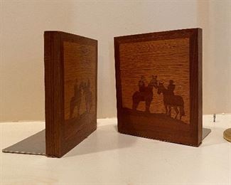 $25. Pair of wooden bookends - horses. 