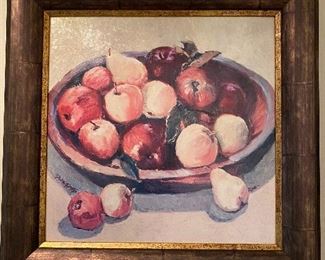 $25. Dawna Barton Bowl of Fruit framed print. 