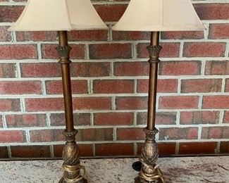 (L9) $45. pair of pineapple lamps. 32” tall. 