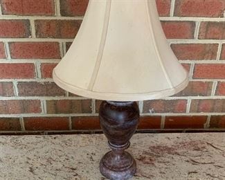 (L10) $35 stone base lamp 22” tall. 