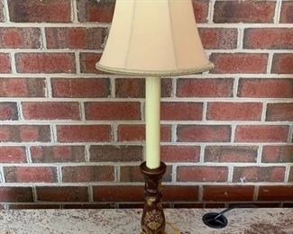 (L14) $20 single painted lamp. measures 30” tall. 