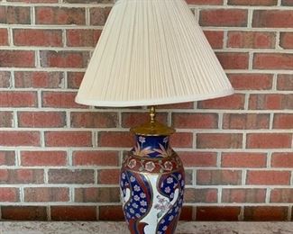 (L17) $45. Asian Inspired single lamp. measures 33” tall. 