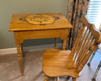 $60. Wooden Desk & Chair. 