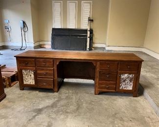 Matching cowhide desk