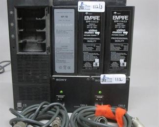 LOT OF 3 SONY ELECTRONICS INCLUDING BC-1WB BATTERY CHARGER, CM-8 CAMERA ADAPTER PS