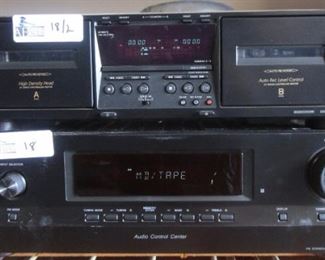 LOT OF 2 SONY INCLUDING TC-WE475 DUAL CASSETTE DECK, STR-DH100 RECEIVER