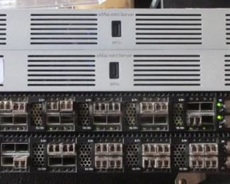 LOT OF 4 ELECTRONICS INCLUDING Q LOGIC SAN BOX 5800, X MAC MINI SERVERS