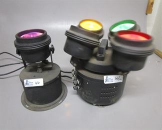 LOT OF 2 AMERICAN DJ COLOR LIGHTS INCUDING MODEL OS-201, H-200 L1-L