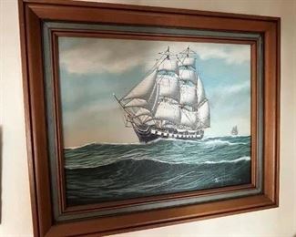 OIL PAINTING BOAT