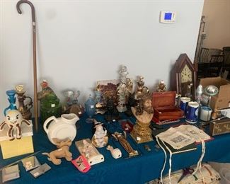 Table with Collectibles on main floor by checkout 