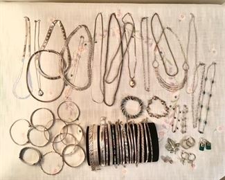 Sterling Necklaces and Bracelets and just a couple pair of Sterling Earring.