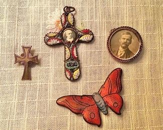 Vintage pieces, Antique MicroMosaic Cross and more.