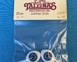 Doll eyes. Lot of 123 'eyes' for making dolls - Blue, Green and Brown colors - Variety - Tallina's Doll Supplies. Made of acrylic. 20 mm EF type