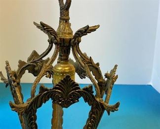 Brass Hanging Porch Light. Old decorative brass hanging porch light. Could also be used inside as a foyer light.