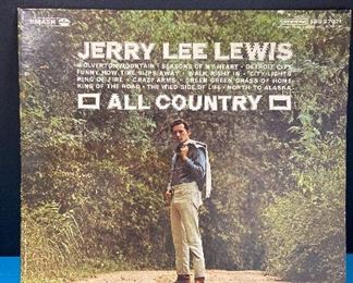 LP Record set of 4 albums by Jerry Lee Lewis. Set of 4 albums by Jerry Lee Lewis. All Country with cover and paper sleeve. The Golden Cream of the Country with cover. The Session Recorded in London with great guest artists- a 2 album set with fold open cover and cardboard sleeves.
