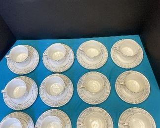 Sheffield Blue Whisper Porcelain Fine China Cup and Saucer Set. A set of 12 cups and saucers - Sheffield Blue Whisper Porcelain Fine China.