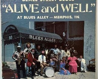 LP Record Album Beale Street Blues. LP Record Album - Beale Street Blues - ' Alive and Well' - Recorded live at Blues Alley in Memphis, TN - June 7 & 8, 1978. The album cover is signed by seven of the musicians. LP in excellent condition.