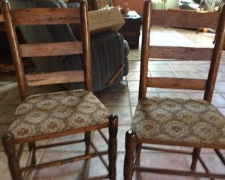 Pair of Antique Chairs with Cushion Seats