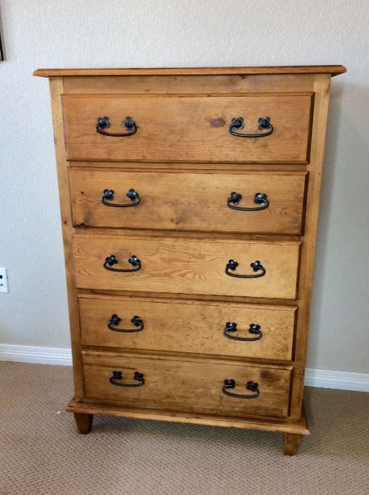 Torro Furniture Cancun Chest
Five-drawer dresser from Toro Furniture, labeled Cancun Chest, made in Mexico. H49" x W34' x D18'. May have dings/scuffs/scratches. Matches Lots 2 and 3 Heavy bulky item. Please bring appropriate help and vehicle to move as Schur Success Team is unable to provide assistance.