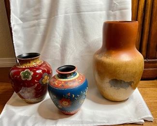  (3) Decorative Vases Including Vera Bradley