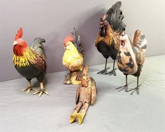 (5) Decorative Roosters
