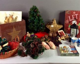 Large assortment of Christmas supplies & decorations