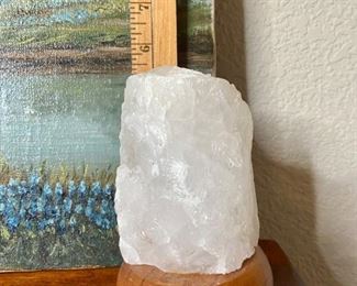 Woodleys Night Stand, Himlian Night Light & Original Oil Painting signed by Whited