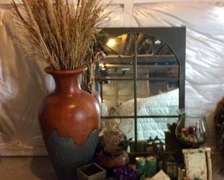 Wall Mirror, Ceramic Vase