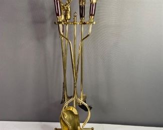 4-pc.Brass fireplace set