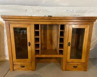 Wood and glass hutch
