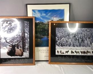 (3) framed Rocky Mountain National Park prints, Scott Pope, James Frank