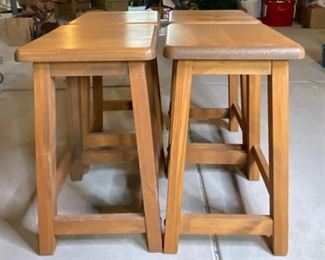 (4) wooden stools