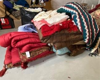 Stack of blankets & comforters