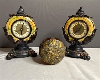 (2) clocks, decorative art