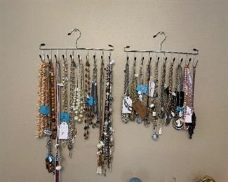 Jewelry of all kinds.
Necklaces, earrings, bracelets, pins, clip on earrings 