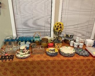 Canning jars, Desert Rose, McCoy pottery, vintage refrigerator dishes