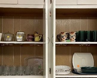 Princess house Poinsettia dishes, vintage loaf pans with lids