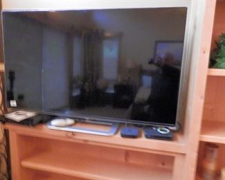 48 inch flat screen TV and Sony BLU-RAY player