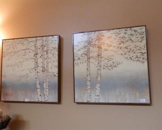 Pair of "Birch Tree" paintings
