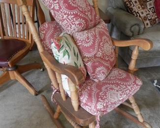 Solid Wood Rocker with arms....also some TLC