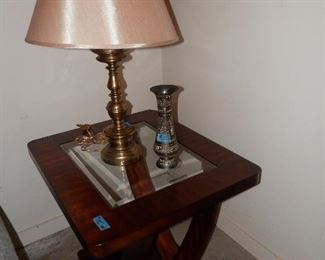 End table one and Ethan-Allan brass lamp....other decor