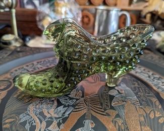 Hobnail Glass Shoe
