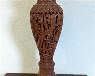 Wood Carved Vase