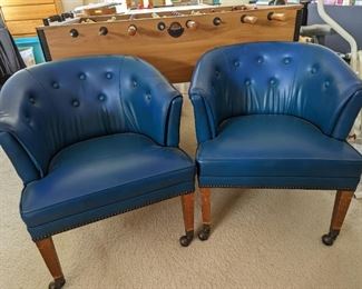Rolling Blue Side Chairs